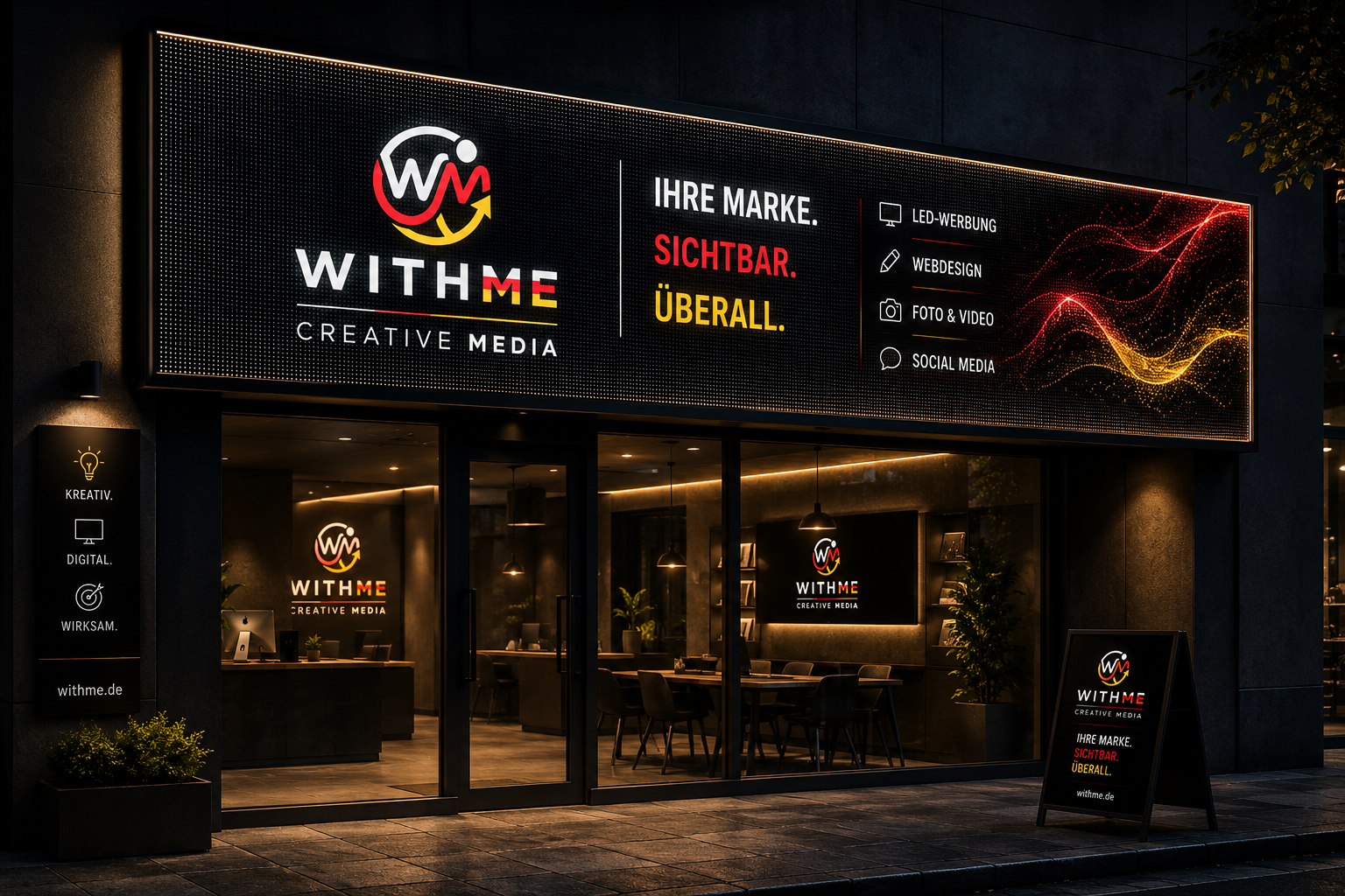 Kompakte LED-Werbeanlage für ein Geschäft